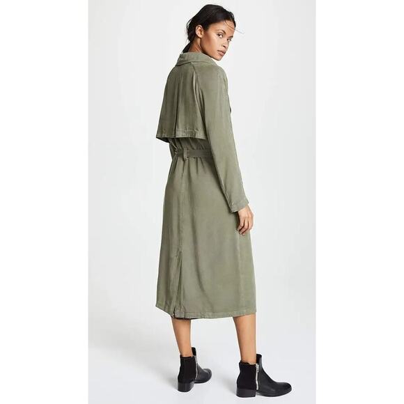 Rachel Pally twill trench coat olive green sz large new with tags - Picture 3 of 12